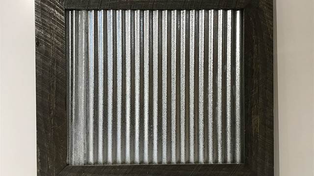 Silver saddle steel rustic panel