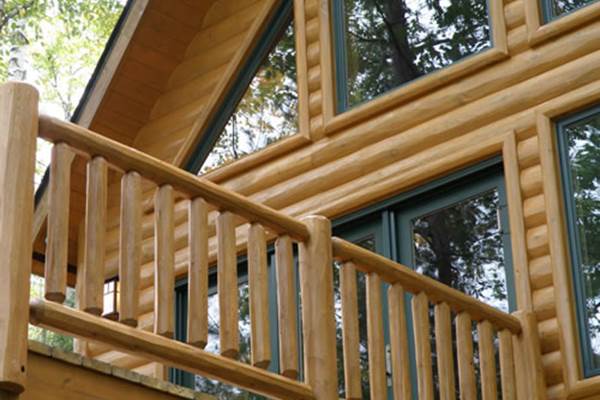 Smooth half log siding.