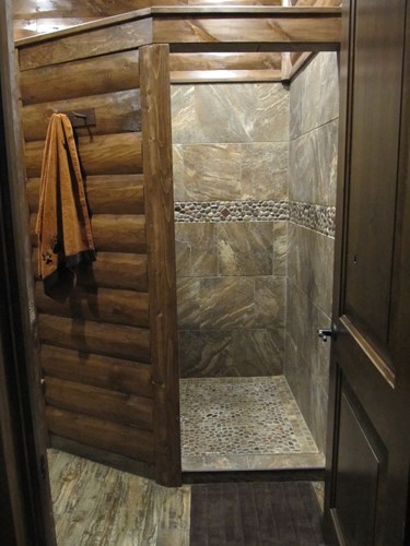 2x8 pine log siding for bathroom shower exterior.