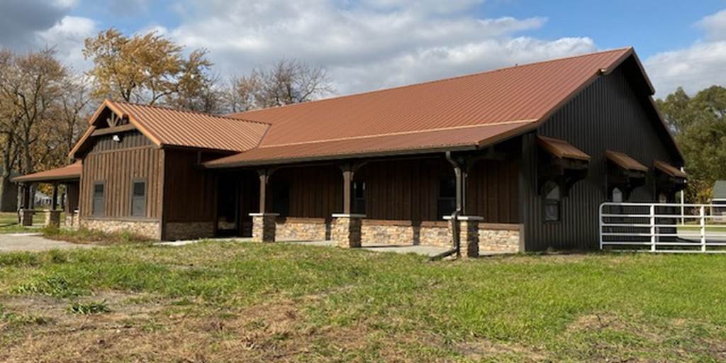 Exterior of 4-H community building.
