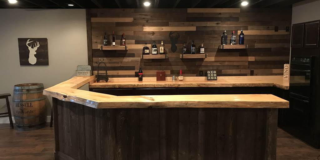 How To Build A Barn Wood Bar Northern Log, How To Make A Wooden Bar Countertop