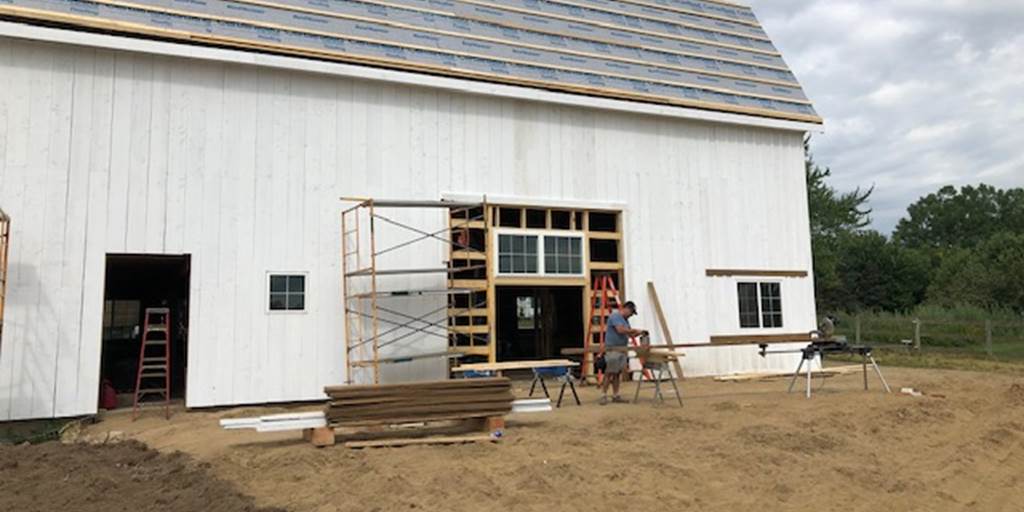 Board and batten in Country White.