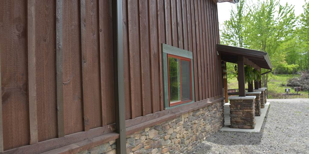 Board and batten siding on home.