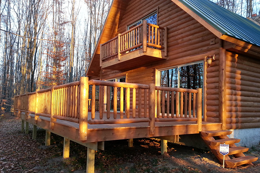 3x8-log-siding_vertical-corners_d-trim_classic-log-railing winery wood